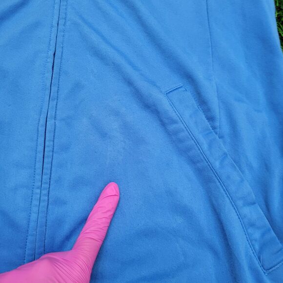 ADIDAS Track Jacket Small 19x27 Blue White Trim Trefoil - Picture 11 of 15